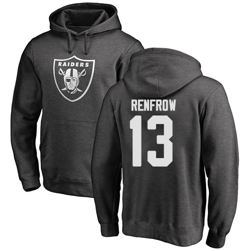 Men Oakland Raiders Ash Hunter Renfrow One Color NFL Football #13 Pullover Hoodie Sweatshirts